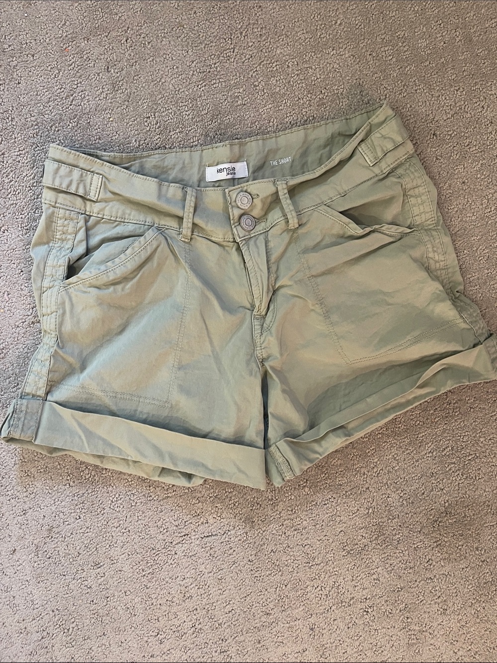 kensie 4 27 the short Olive Green Roll-Cuff Women’s Shorts